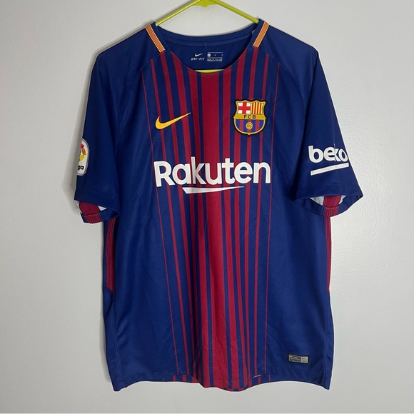 FC Barcelona Leonel Messi Jersey Mens Large Blue Red Nike 2017 2018 Futbol Spain - Picture 1 of 8